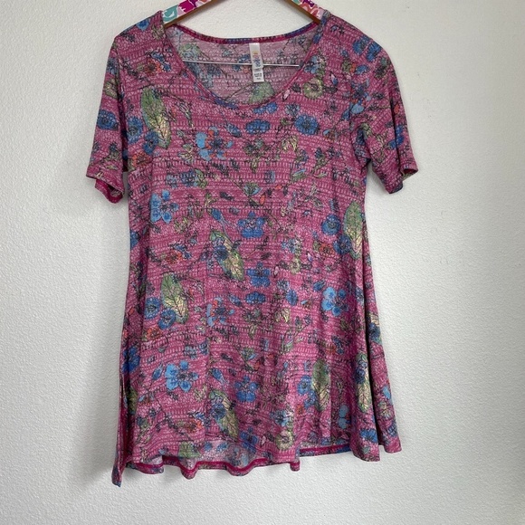 pink LuLaRoe perfect tee with birds size XXS  1533 - Picture 1 of 5